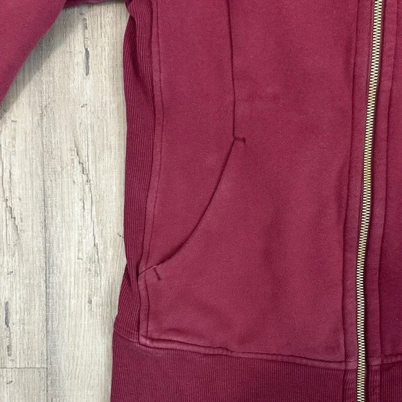 Burgundy & Gold lululemon scuba Zip-Up Hoodie size 6 - Picture 7 of 16